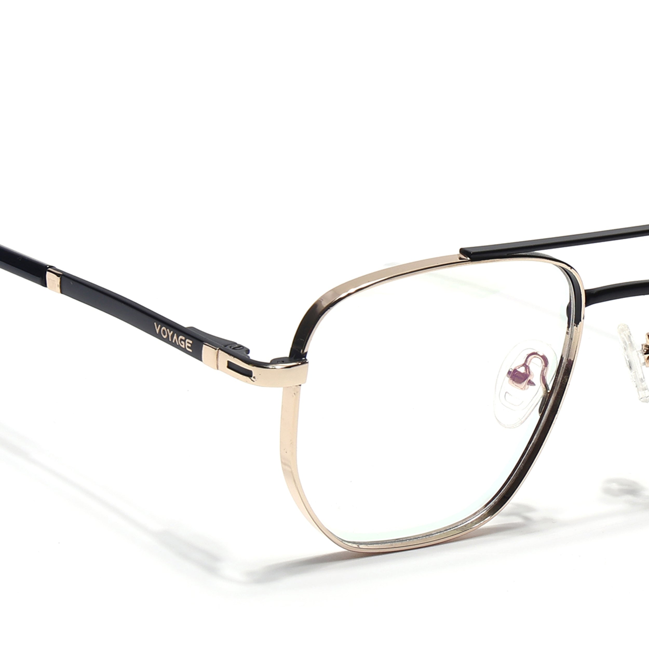 Voyage Silverline Golden & Black Wayfarer Eyeglasses for Men & Women (98703MG5463-C3)