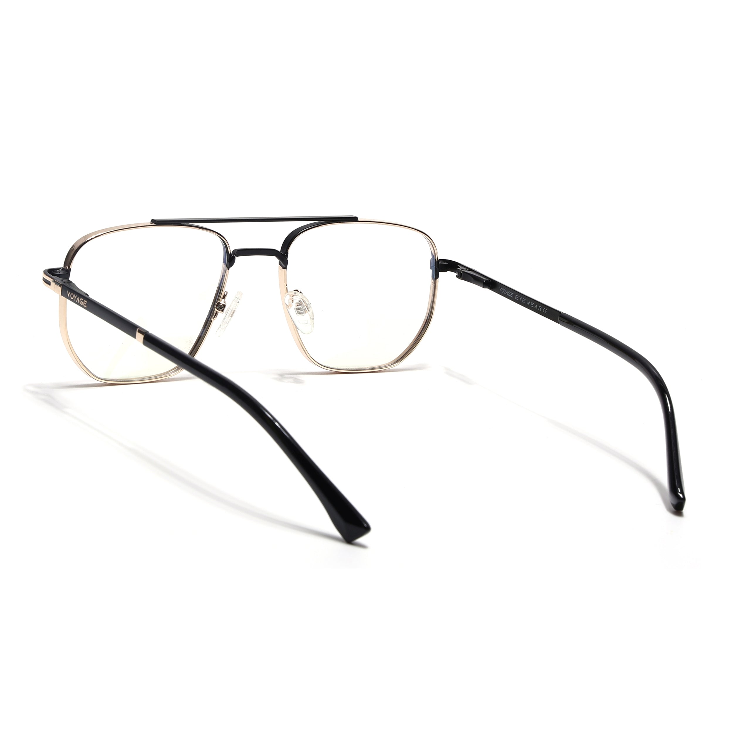 Voyage Silverline Golden & Black Wayfarer Eyeglasses for Men & Women (98703MG5463-C3)
