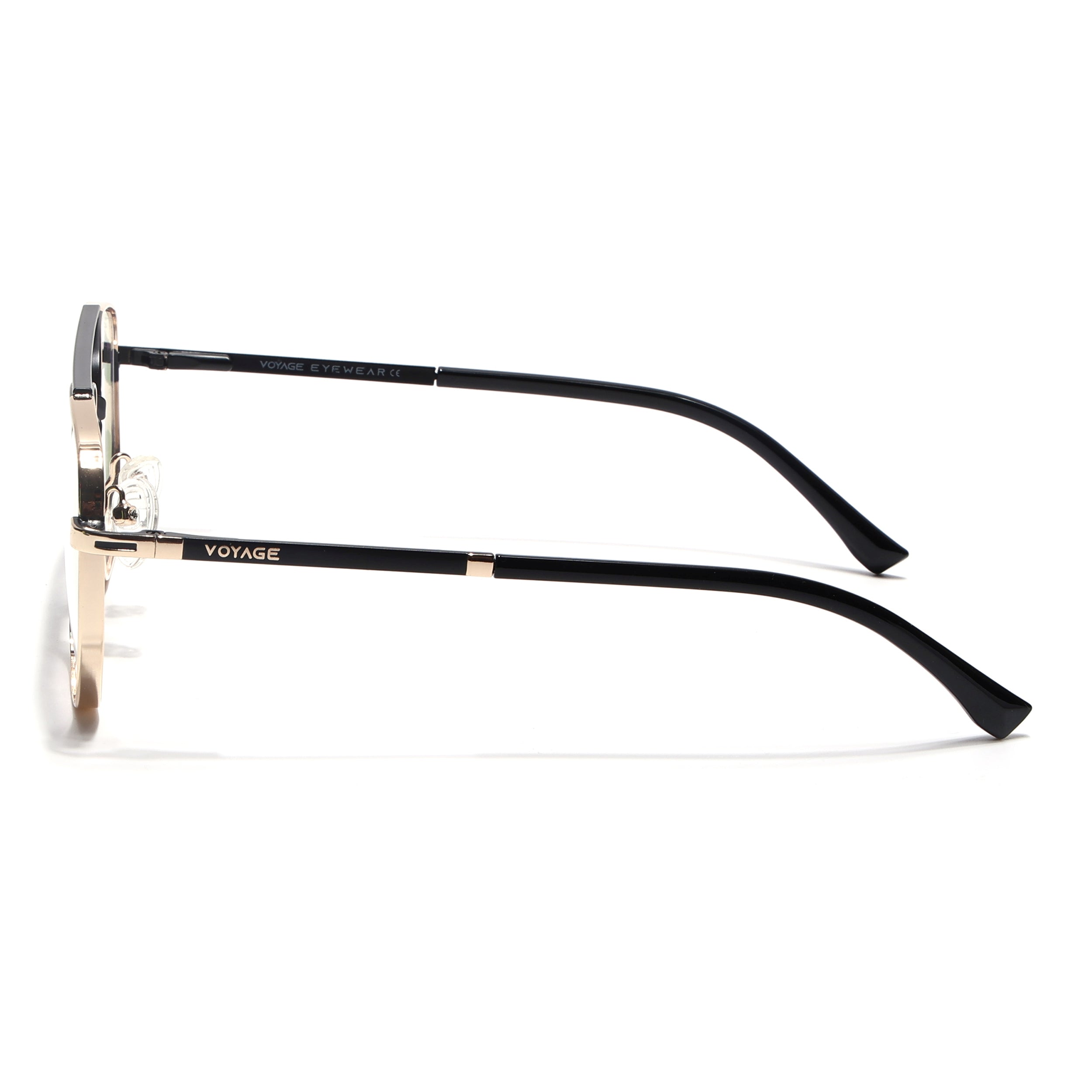 Voyage Silverline Golden & Black Wayfarer Eyeglasses for Men & Women (98703MG5463-C3)