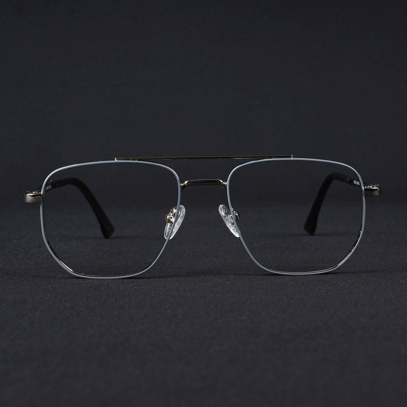 Voyage Silverline Silver & Grey Wayfarer Eyeglasses for Men & Women (98703MG5464-C4)