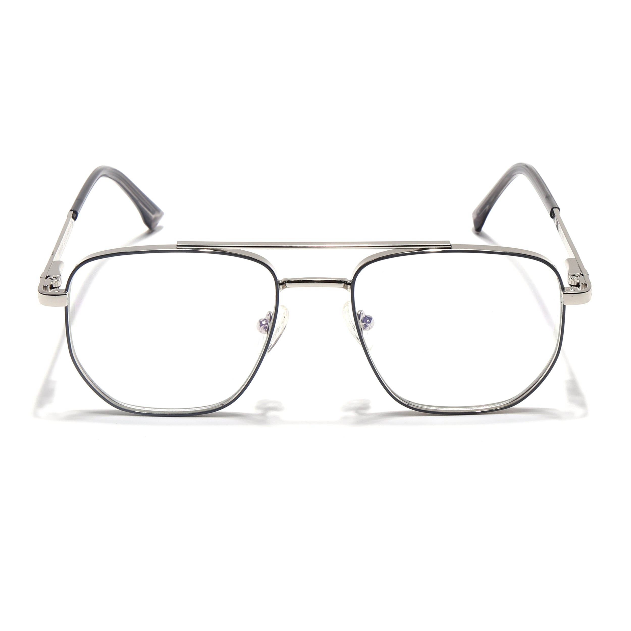 Voyage Silverline Silver & Grey Wayfarer Eyeglasses for Men & Women (98703MG5464-C4)