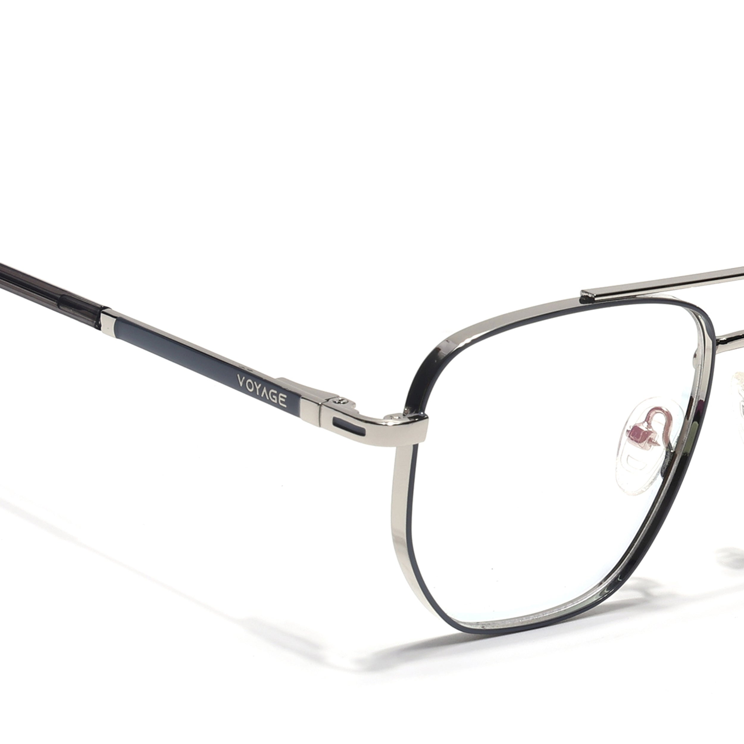 Voyage Silverline Silver & Grey Wayfarer Eyeglasses for Men & Women (98703MG5464-C4)