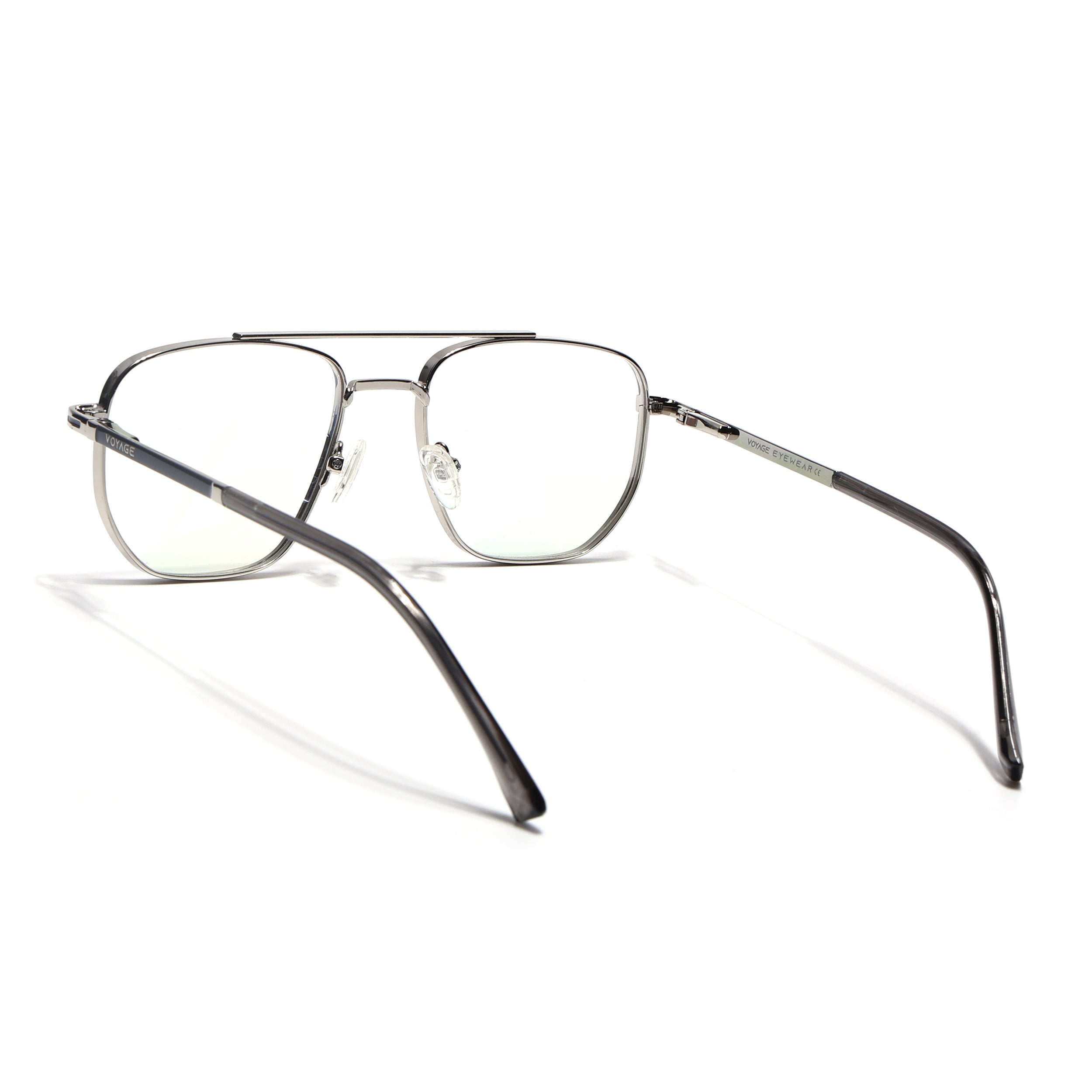 Voyage Silverline Silver & Grey Wayfarer Eyeglasses for Men & Women (98703MG5464-C4)