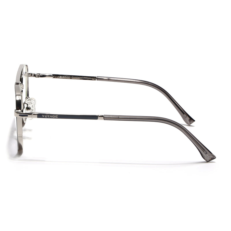 Voyage Silverline Silver & Grey Wayfarer Eyeglasses for Men & Women (98703MG5464-C4)