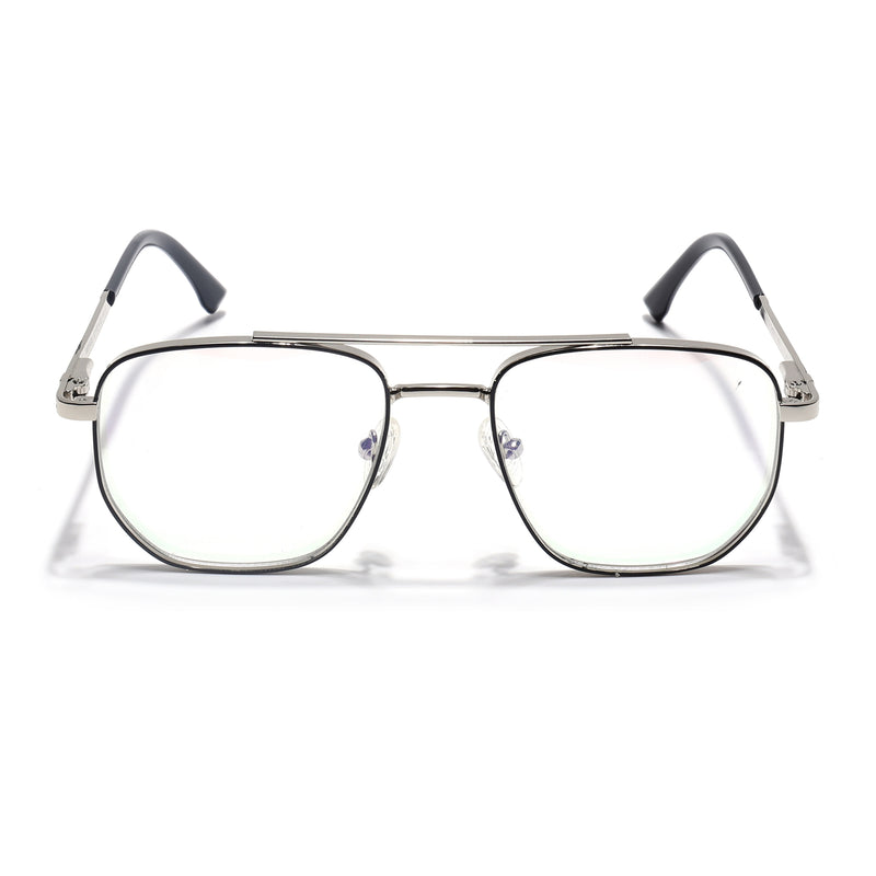 Voyage Silverline Silver & Black Wayfarer Eyeglasses for Men & Women (98703MG5465-C5)