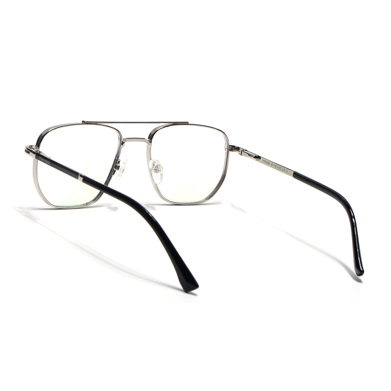 Voyage Silverline Silver & Black Wayfarer Eyeglasses for Men & Women (98703MG5465-C5)