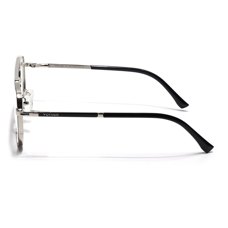 Voyage Silverline Silver & Black Wayfarer Eyeglasses for Men & Women (98703MG5465-C5)