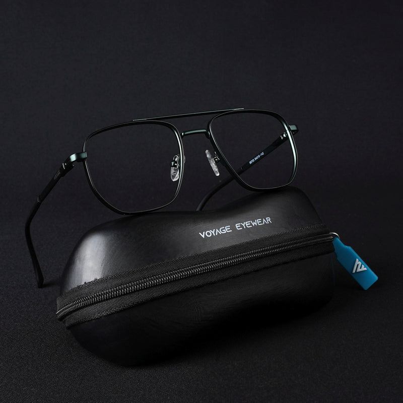 Voyage Silverline Green Wayfarer Eyeglasses for Men & Women (98703MG5466-C6)