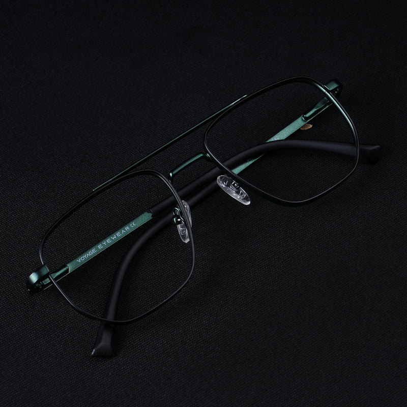 Voyage Silverline Green Wayfarer Eyeglasses for Men & Women (98703MG5466-C6)