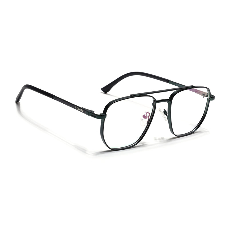 Voyage Silverline Green Wayfarer Eyeglasses for Men & Women (98703MG5466-C6)