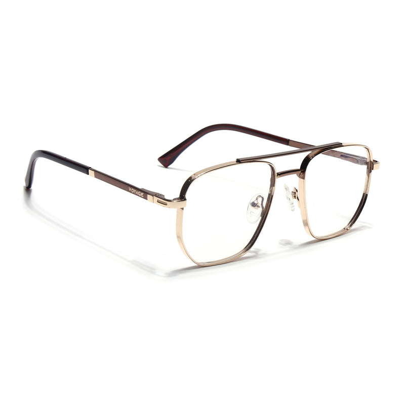 Voyage Silverline Golden Wayfarer Eyeglasses for Men & Women (98703MG5467-C7)