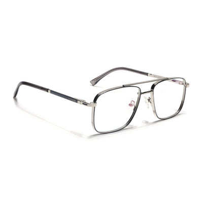 Voyage Silverline Silver & Grey Wayfarer Eyeglasses for Men & Women (98704MG5468-C1)