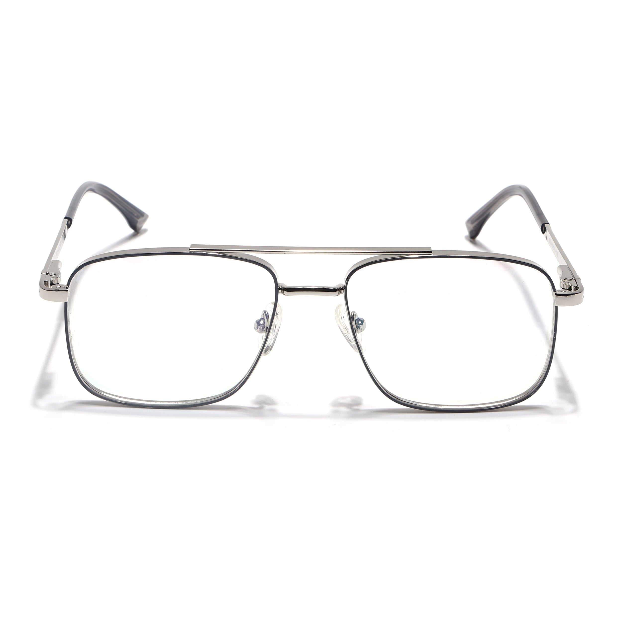 Voyage Silverline Silver & Grey Wayfarer Eyeglasses for Men & Women (98704MG5468-C1)