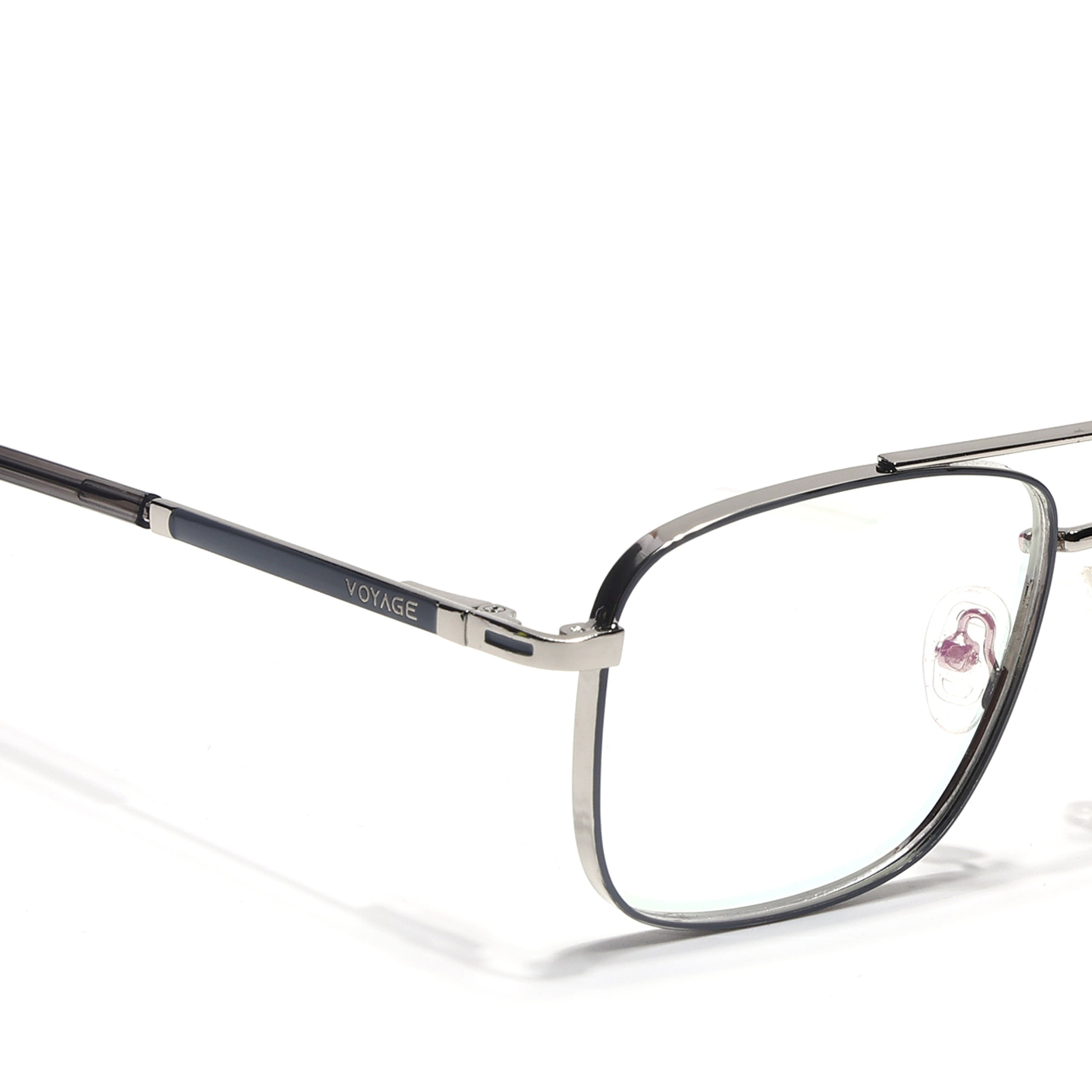 Voyage Silverline Silver & Grey Wayfarer Eyeglasses for Men & Women (98704MG5468-C1)