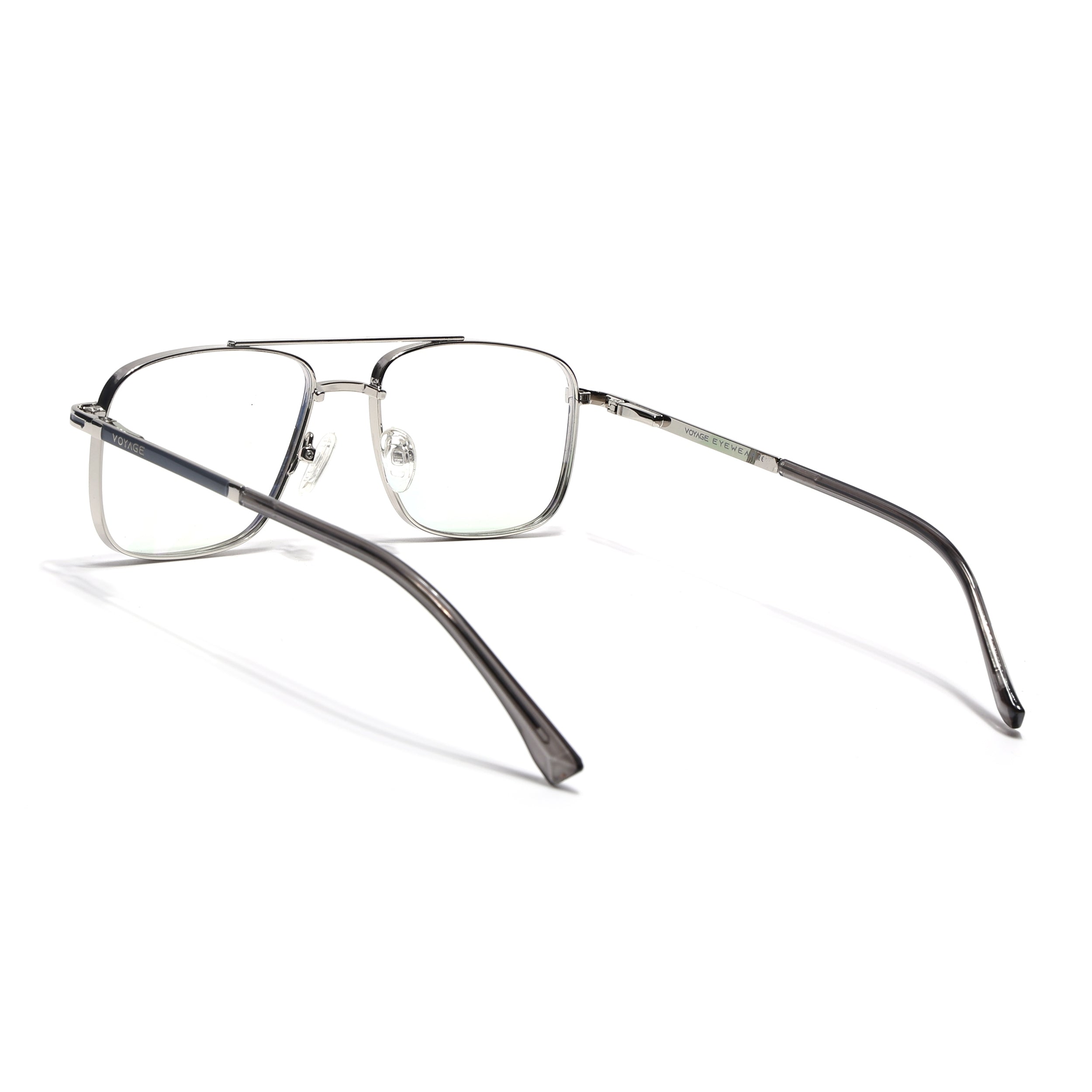 Voyage Silverline Silver & Grey Wayfarer Eyeglasses for Men & Women (98704MG5468-C1)