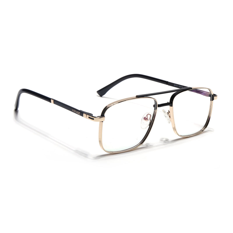 Voyage Silverline Golden & Black Wayfarer Eyeglasses for Men & Women (98704MG5469-C2)
