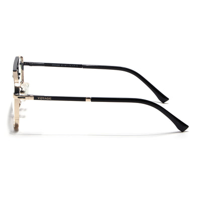 Voyage Silverline Golden & Black Wayfarer Eyeglasses for Men & Women (98704MG5469-C2)