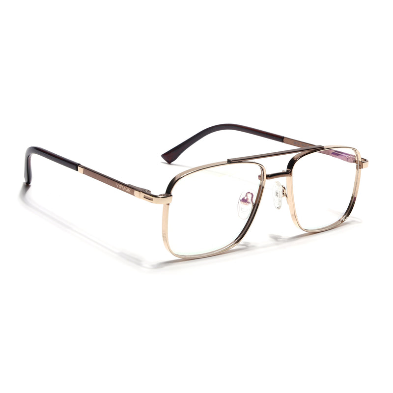 Voyage Silverline Golden Wayfarer Eyeglasses for Men & Women (98704MG5470-C3)