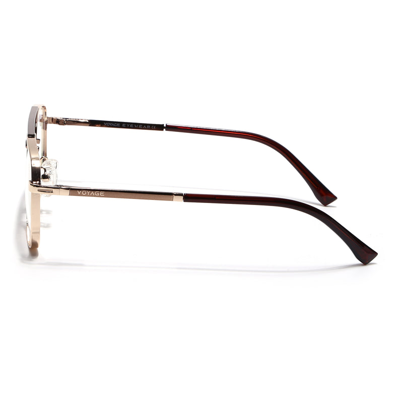 Voyage Silverline Golden Wayfarer Eyeglasses for Men & Women (98704MG5470-C3)