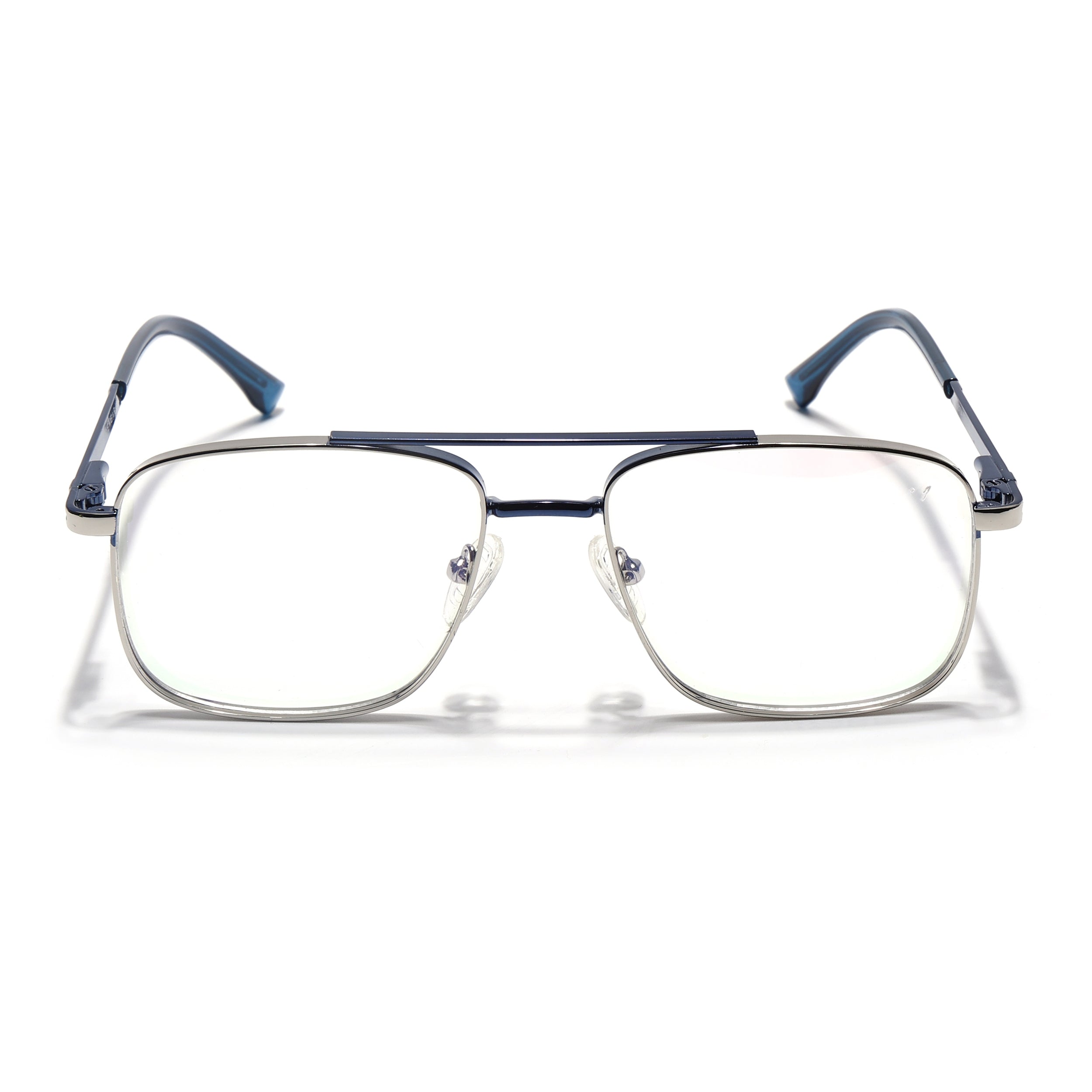 Voyage Silverline Silver & Blue Wayfarer Eyeglasses for Men & Women (98704MG5471-C4)
