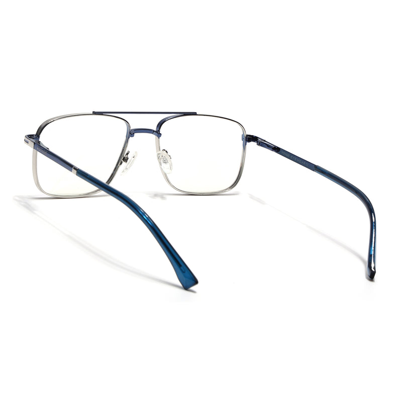 Voyage Silverline Silver & Blue Wayfarer Eyeglasses for Men & Women (98704MG5471-C4)