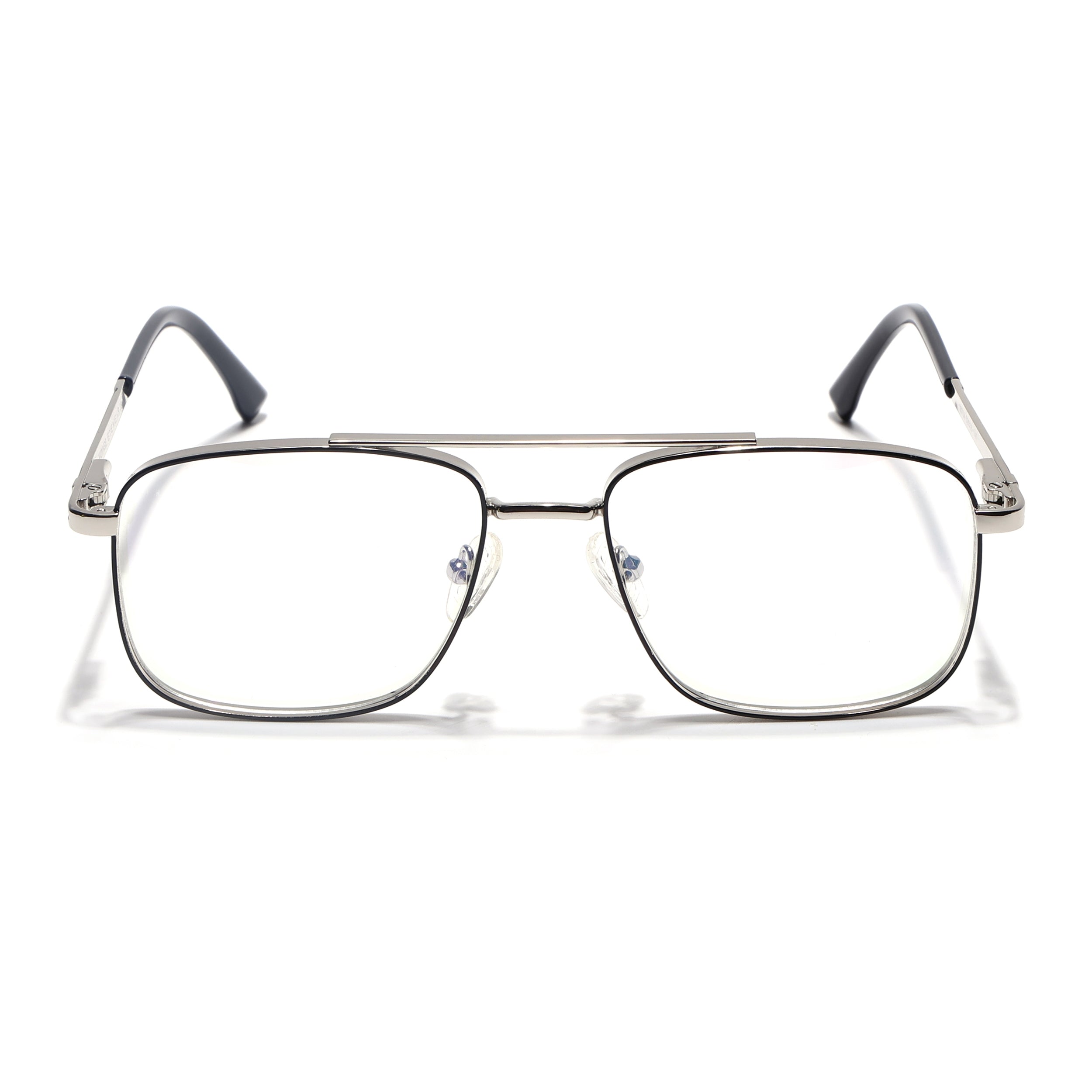 Voyage Silverline Silver & Black Wayfarer Eyeglasses for Men & Women (98704MG5472-C5)