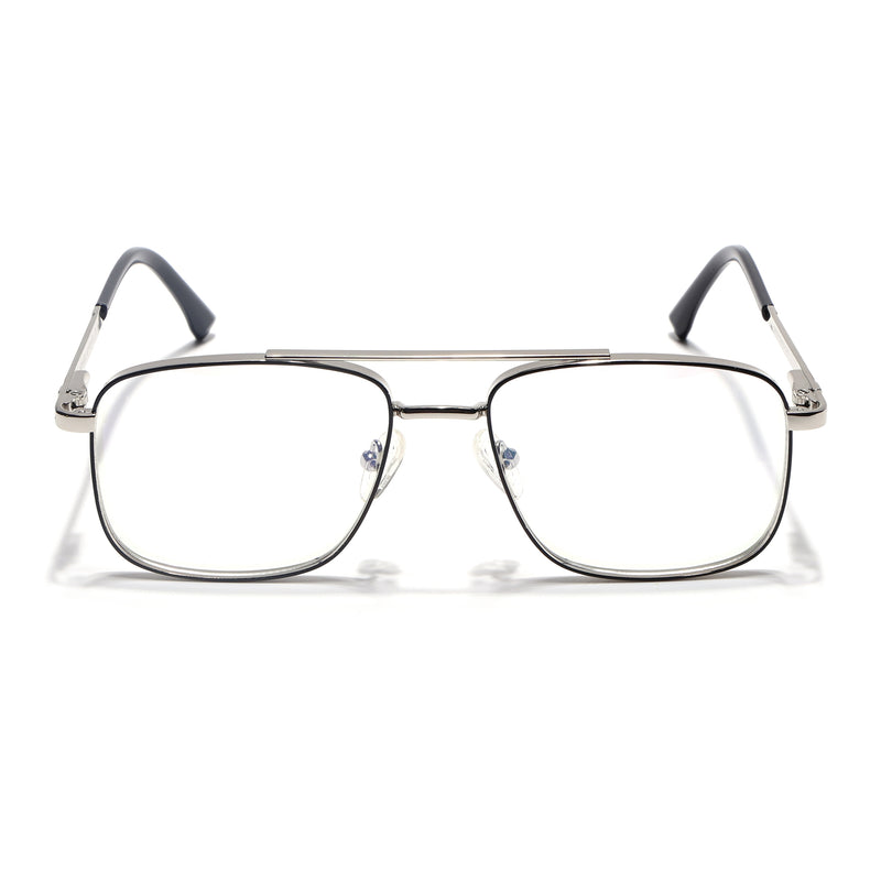 Voyage Silverline Silver & Black Wayfarer Eyeglasses for Men & Women (98704MG5472-C5)