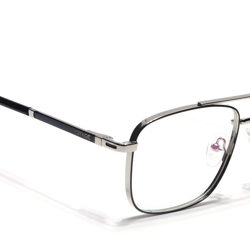 Voyage Silverline Silver & Black Wayfarer Eyeglasses for Men & Women (98704MG5472-C5)
