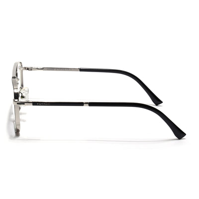Voyage Silverline Silver & Black Wayfarer Eyeglasses for Men & Women (98704MG5472-C5)