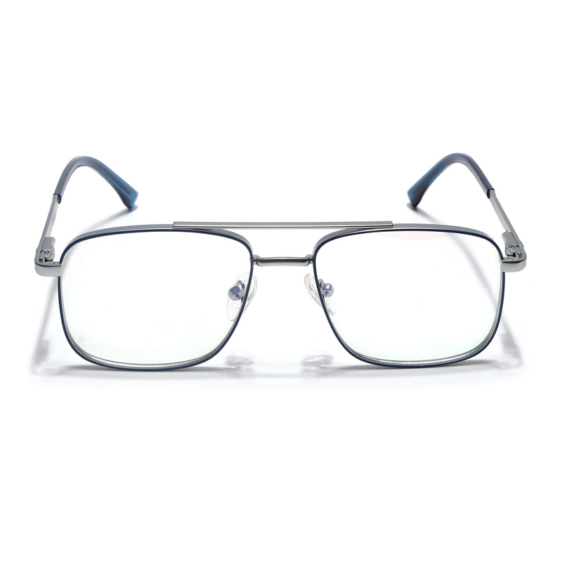 Voyage Silverline Blue & Matt Silver Wayfarer Eyeglasses for Men & Women (98704MG5474Z)