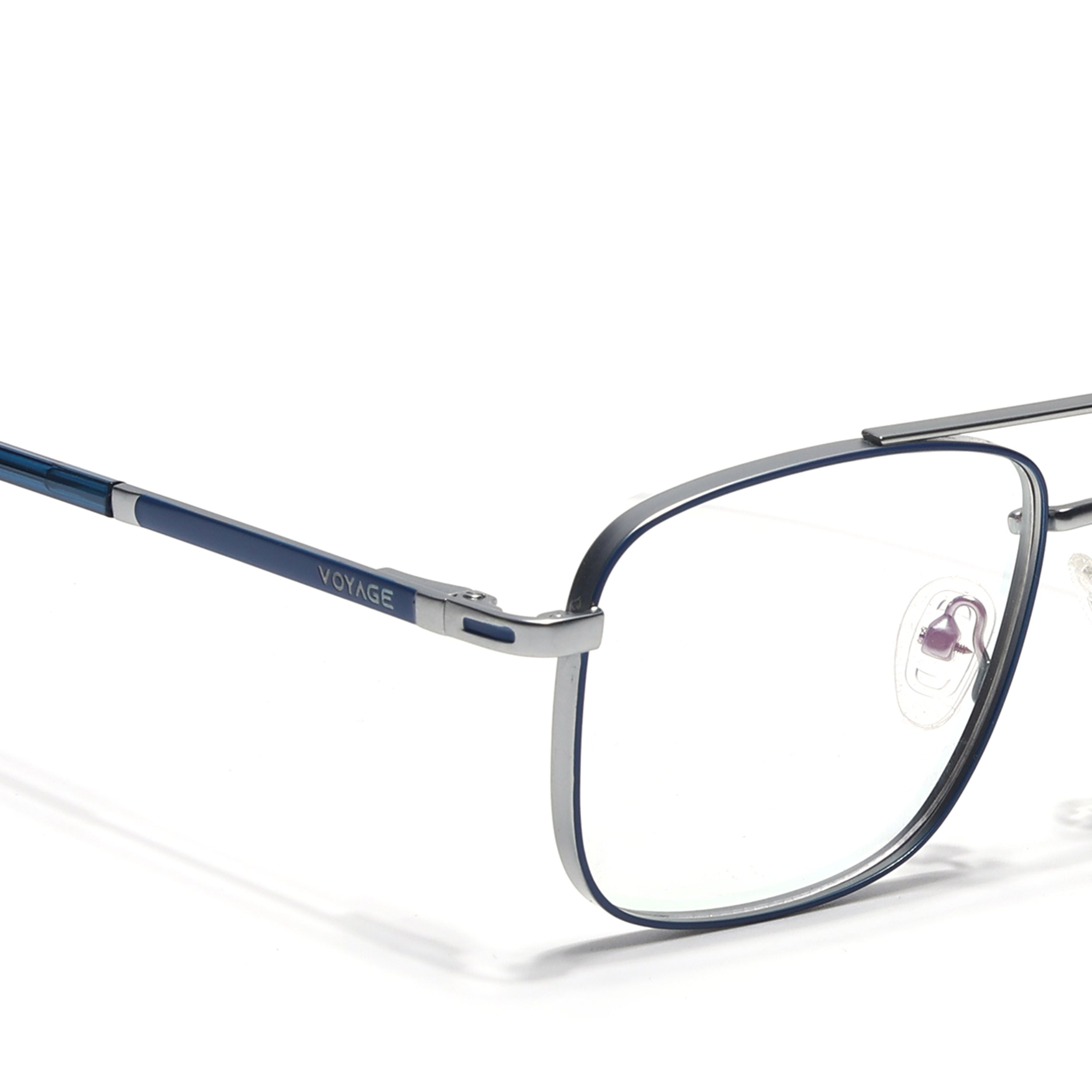 Voyage Silverline Blue & Matt Silver Wayfarer Eyeglasses for Men & Women (98704MG5474-C7)