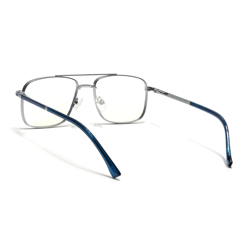 Voyage Silverline Blue & Matt Silver Wayfarer Eyeglasses for Men & Women (98704MG5474Z)