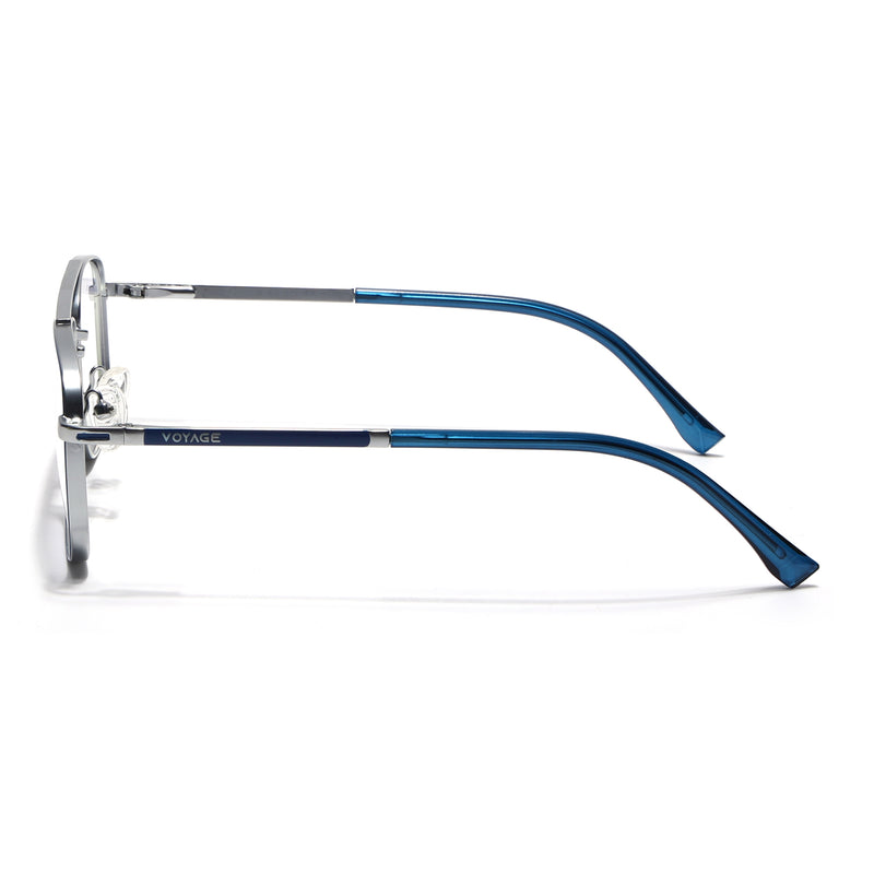 Voyage Silverline Blue & Matt Silver Wayfarer Eyeglasses for Men & Women (98704MG5474Z)