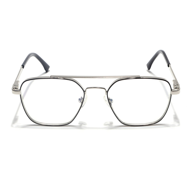 Voyage Silverline Silver & Black Wayfarer Eyeglasses for Men & Women (98705MG5477-C3)