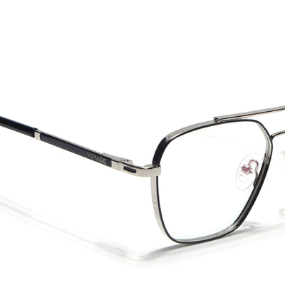 Voyage Silverline Silver & Black Wayfarer Eyeglasses for Men & Women (98705MG5477-C3)