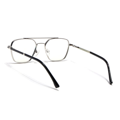 Voyage Silverline Silver & Black Wayfarer Eyeglasses for Men & Women (98705MG5477-C3)