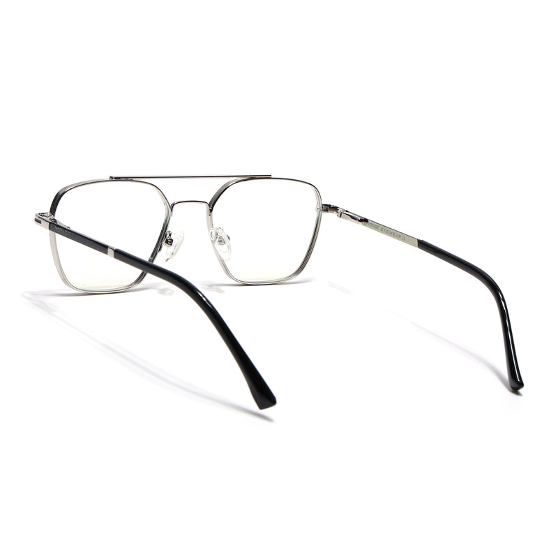 Voyage Silverline Silver & Black Wayfarer Eyeglasses for Men & Women (98705MG5477-C3)