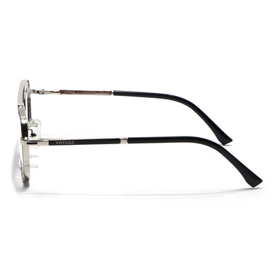 Voyage Silverline Silver & Black Wayfarer Eyeglasses for Men & Women (98705MG5477-C3)