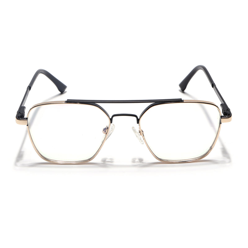 Voyage Silverline Golden & Black Wayfarer Eyeglasses for Men & Women (98705MG5478-C4)