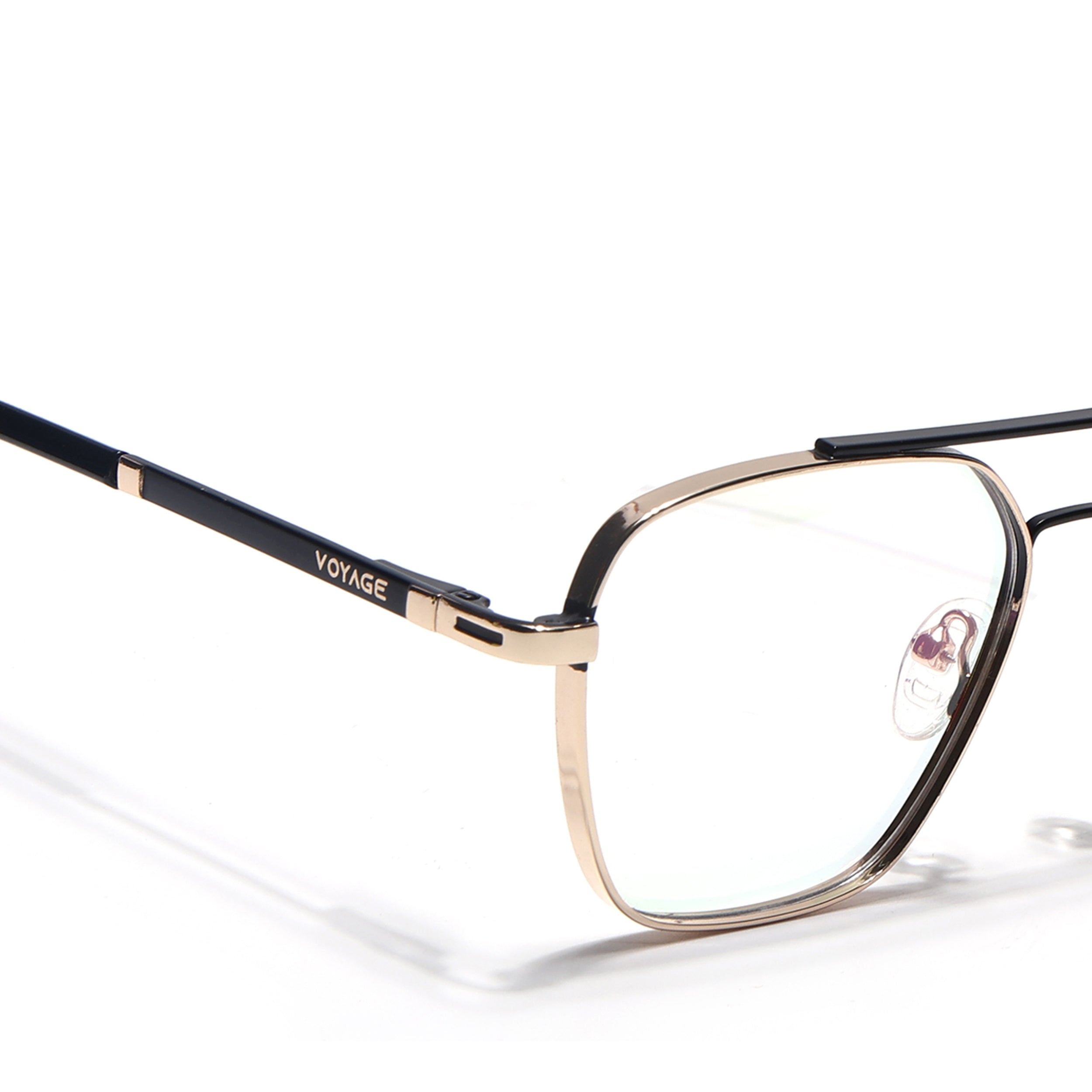 Voyage Silverline Golden & Black Wayfarer Eyeglasses for Men & Women (98705MG5478-C4)