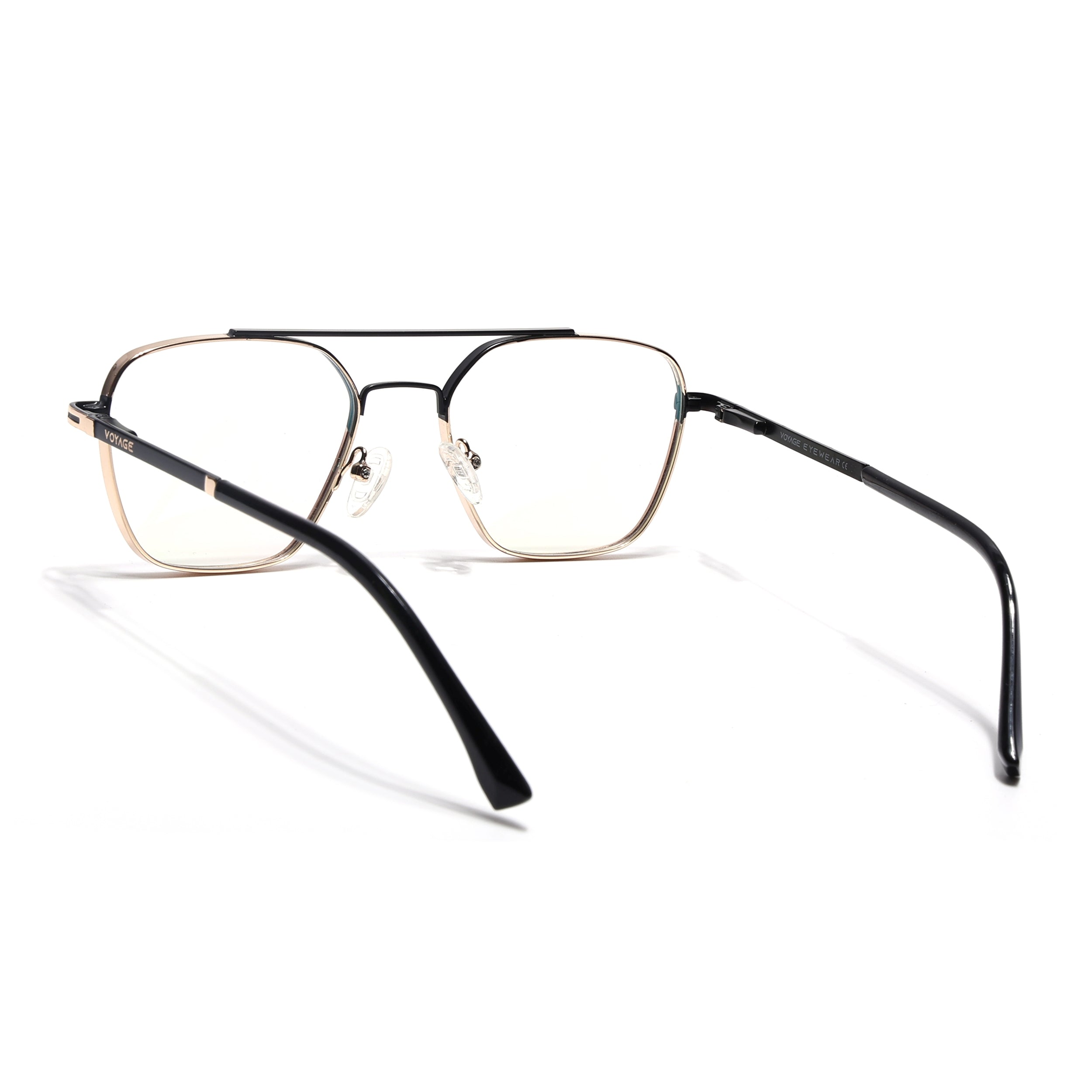 Voyage Silverline Golden & Black Wayfarer Eyeglasses for Men & Women (98705MG5478-C4)