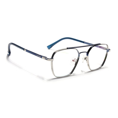 Voyage Silverline Silver & Blue Wayfarer Eyeglasses for Men & Women (98705MG5480-C6)