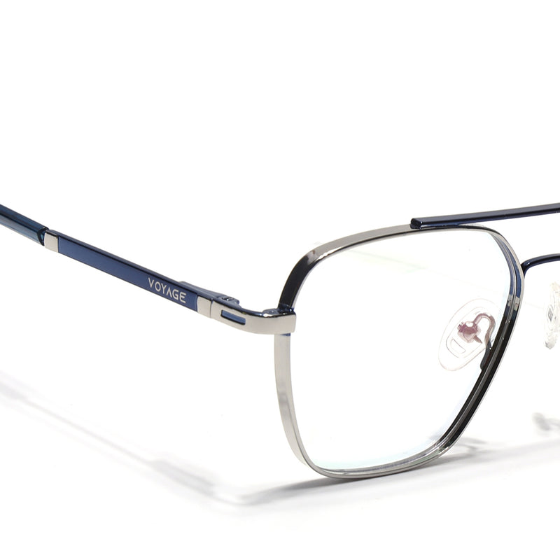 Voyage Silverline Silver & Blue Wayfarer Eyeglasses for Men & Women (98705MG5480-C6)