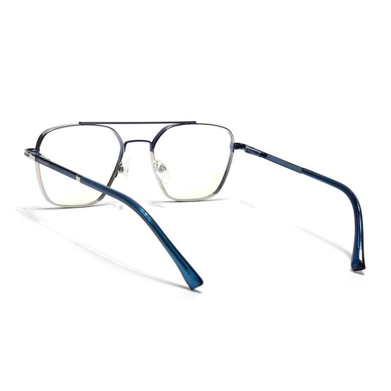 Voyage Silverline Silver & Blue Wayfarer Eyeglasses for Men & Women (98705MG5480-C6)