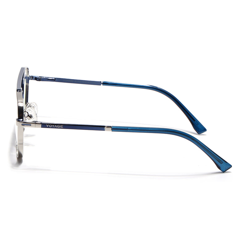 Voyage Silverline Silver & Blue Wayfarer Eyeglasses for Men & Women (98705MG5480-C6)