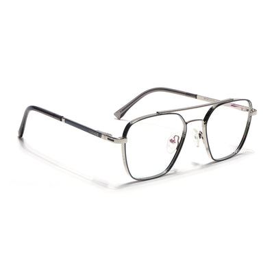 Voyage Silverline Silver & Grey Wayfarer Eyeglasses for Men & Women (98705MG5481-C7)