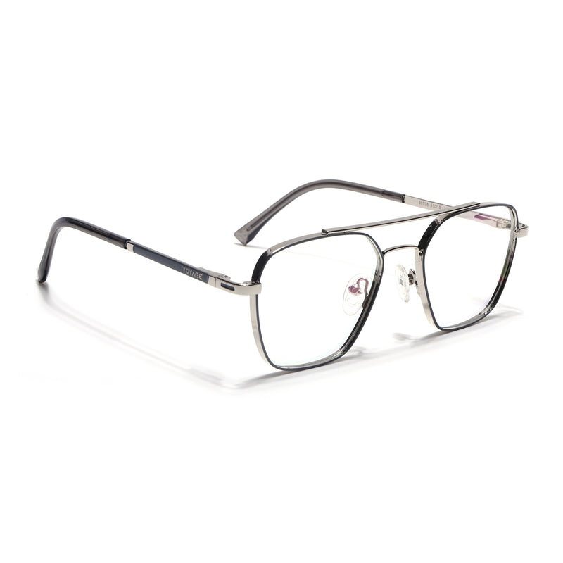 Voyage Silverline Silver & Grey Wayfarer Eyeglasses for Men & Women (98705MG5481-C7)