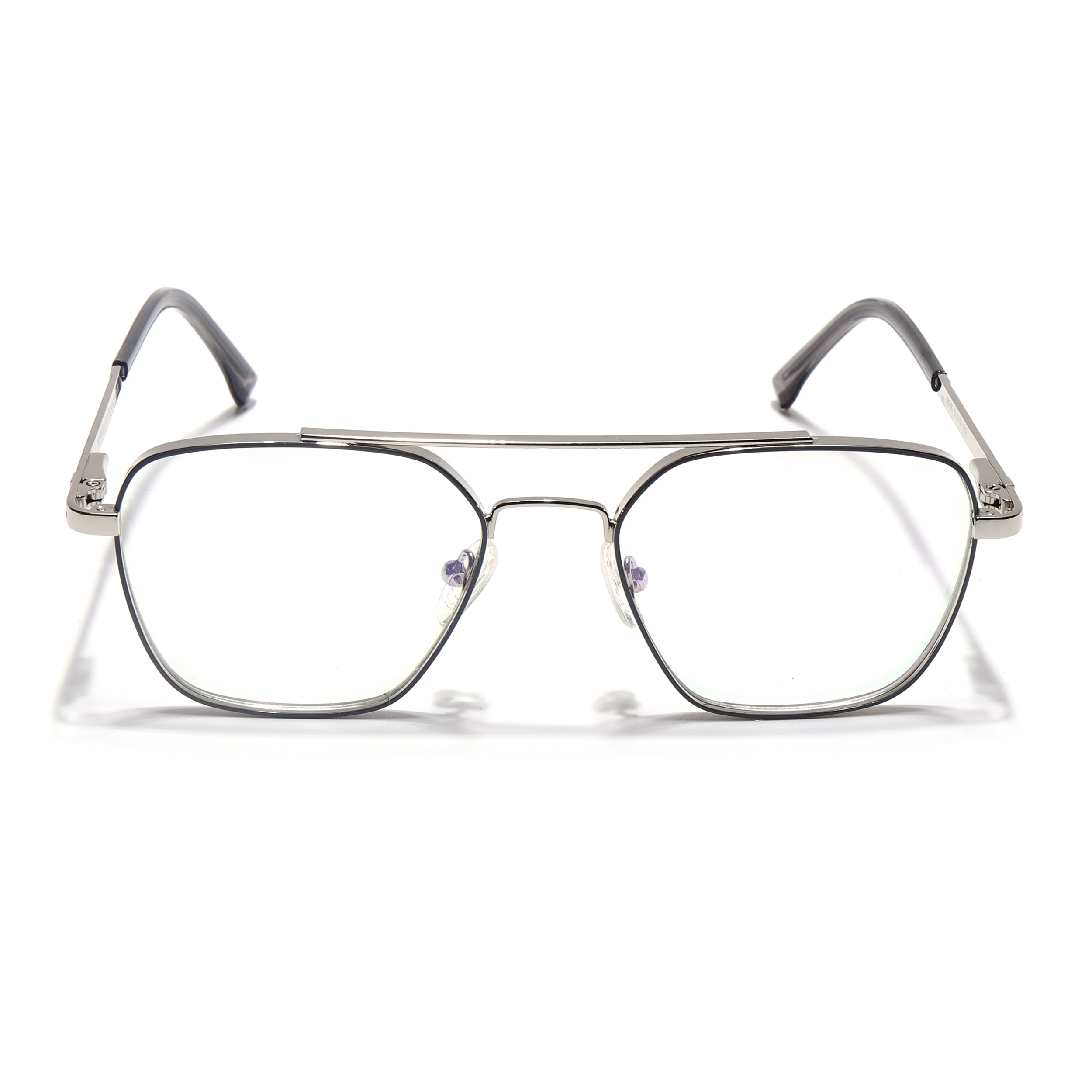 Voyage Silverline Silver & Grey Wayfarer Eyeglasses for Men & Women (98705MG5481-C7)