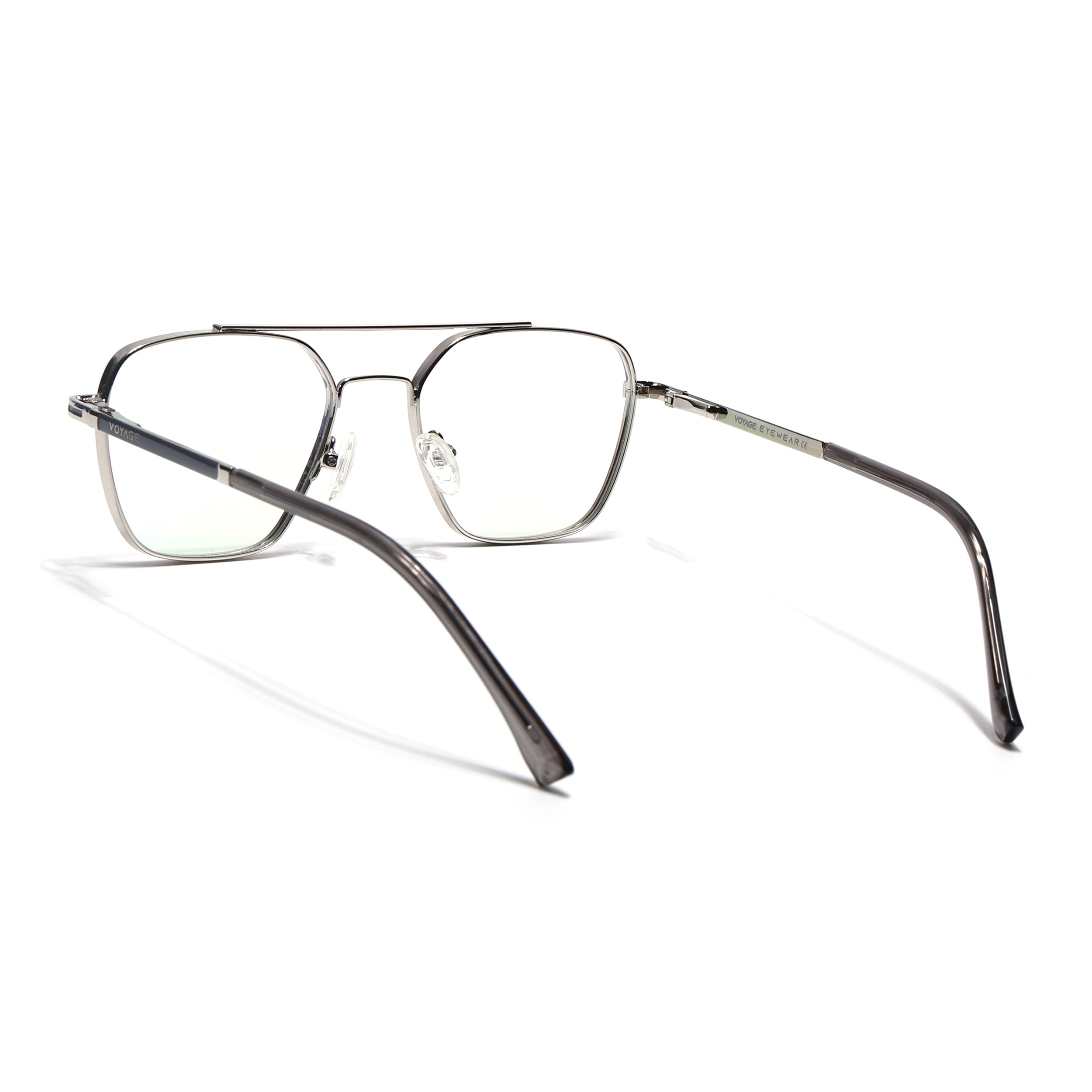 Voyage Silverline Silver & Grey Wayfarer Eyeglasses for Men & Women (98705MG5481-C7)