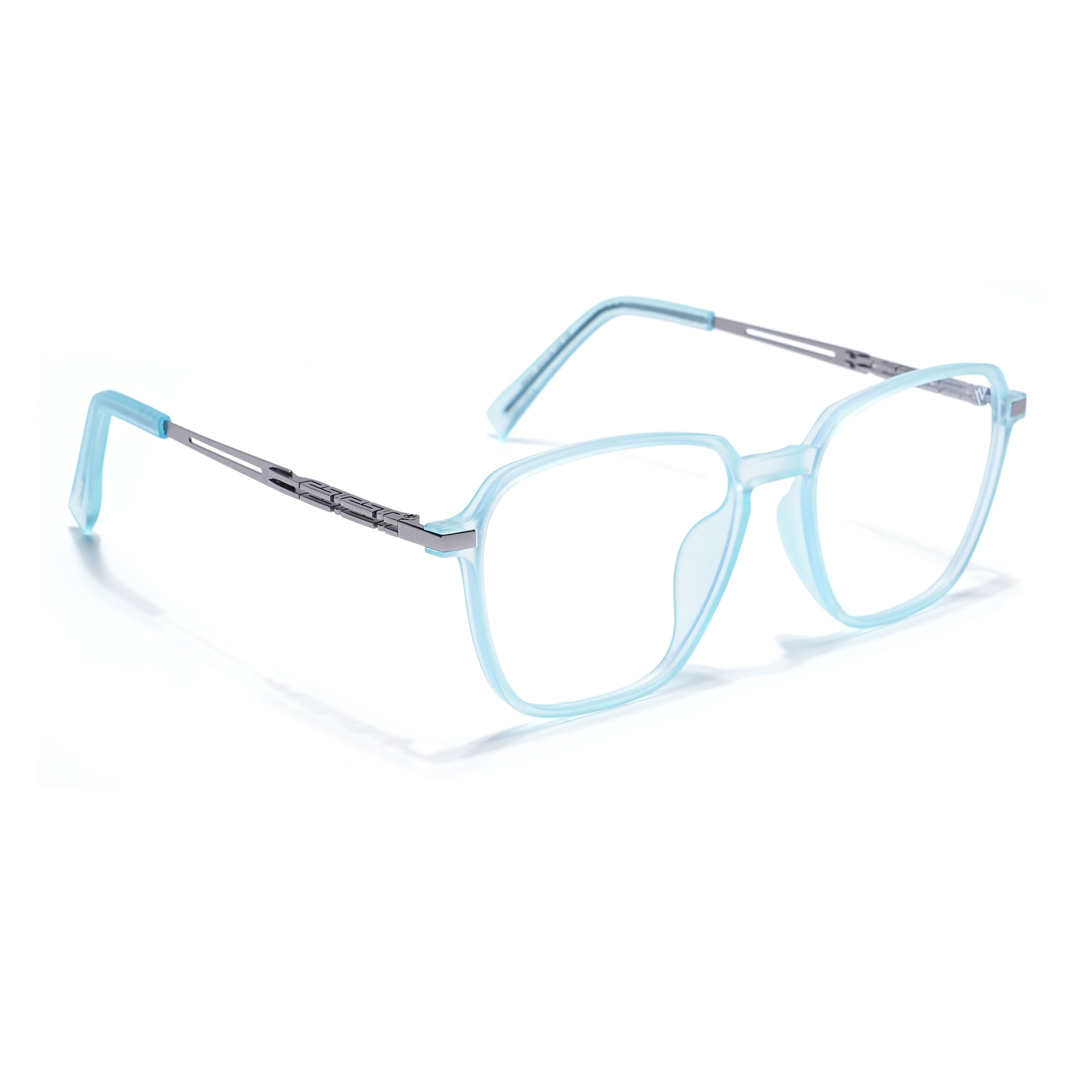 Sky Blue Square Eyeglasses for Men & Women (99001FMG6812-C5)